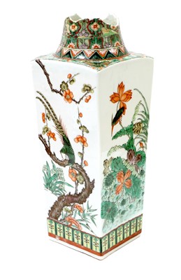 Lot 224 - A Chinese Kangxi Porcelain Vase, of square...