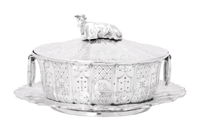 Lot 299 - A Victorian Silver Butter-Dish, Cover and Stand