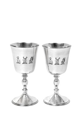 Lot 131 - A Pair of Elizabeth II Silver Goblets