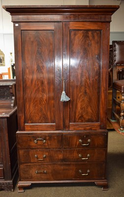 Lot 1383 - A 19th Century Mahogany Press Cupboard, the...