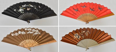 Lot 103 - An Early 20th-century Fan with Red Fabric...