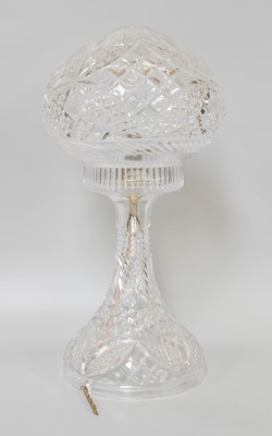 Lot 101 - A Cut Glass Crystal Mushroom Lamp