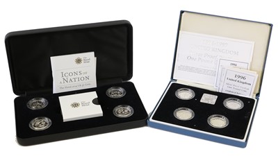 Lot 299 - 2x United Kingdom Silver Piedfort Sets;...