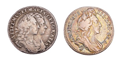Lot 33 - Willam and Mary, Sixpence 1693, WM in angles,...
