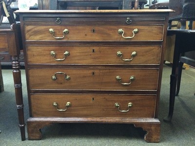 Lot 1423 - A George III Mahogany Chest of Drawers, the...