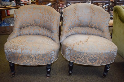 Lot 1449 - A Pair of Victorian Nursing Chairs, with...