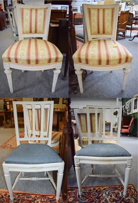 Lot 1442 - A Pair of Regency Side Chairs, later painted...