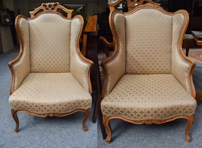 Lot 1361 - A Pair of Reproduction French Chairs, Louis...