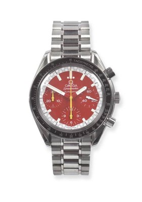 Lot 329 - A Michael Schumacher Stainless Steel Automatic Chronograph Edition Wristwatch, signed Omega,...