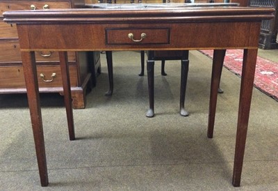 Lot 1425 - A 19th Century Mahogany Fold Over Card Table,...