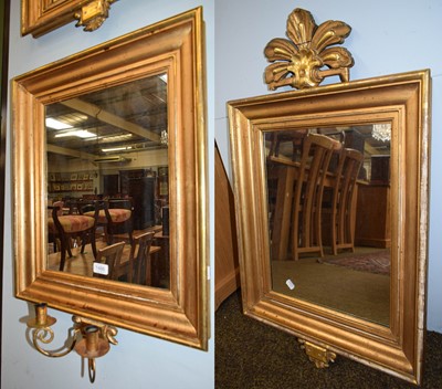 Lot 1486 - A Pair of Gilt Framed Girandoles, the moulded...