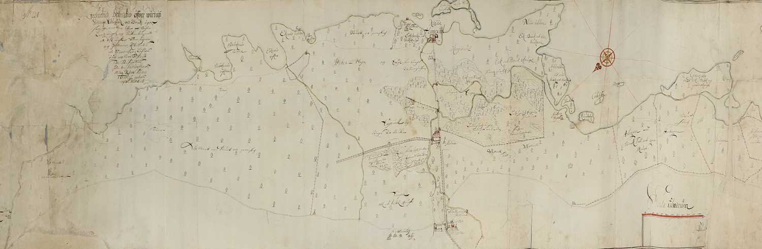 Lot 268 - Manuscript Map A manuscript map of a coastal...