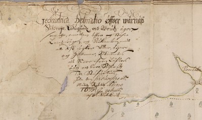 Lot 268 - Manuscript Map A manuscript map of a coastal...