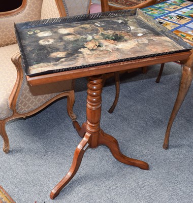 Lot 1413 - A Toleware Topped Tripod Table, the tray with...