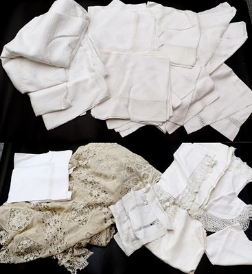Lot 2196 - Assorted White Linen, comprising a white linen...