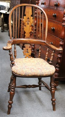 Lot 1157 - An Ash and Elm Pad Arm Windsor Chair, 20th...