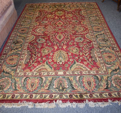 Lot 1272 - An Indian Carpet, the raspberry field of vines...