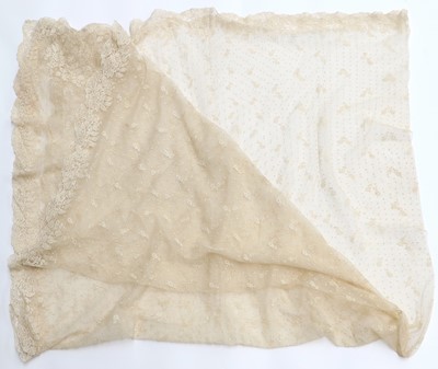 Lot 2030 - Early 20th Century Tambour Lace Embroidered...