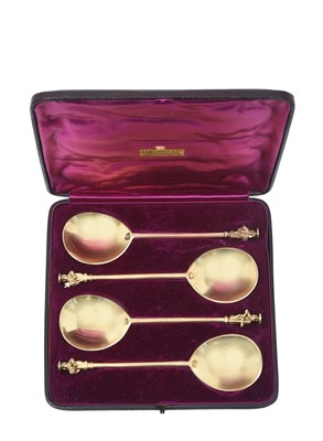 Lot 2034 - A Set of Four Victorian Silver-Gilt Apostle-Spoons
