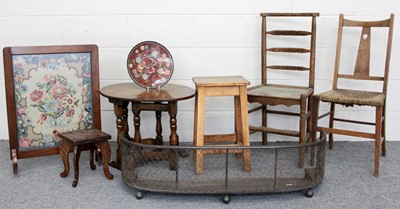 Lot 1389 - A Modern Oak Gateleg Coffee Table, two chairs,...