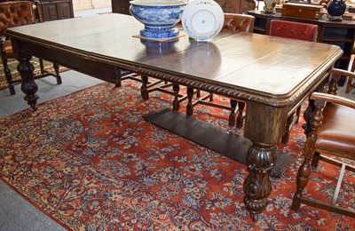 Lot 1340 - A Victorian Oak Wind Out Dining Table, with...