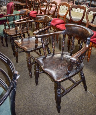 Lot 1444 - Three Smokers Bow Armchairs