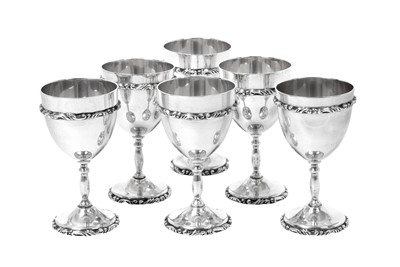 Lot 2267 - A Set of Six Mexican Silver Goblets