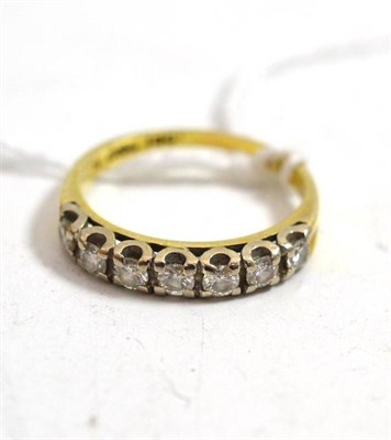 Lot 169 - A diamond half hoop ring stamped 18c, total estimated diamond weight 0.50ct