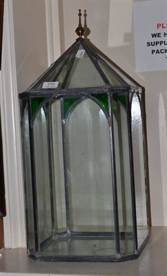 Lot 170 - A stained and leaded glass terrarium