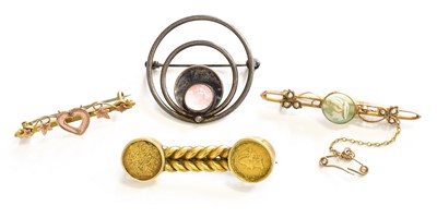 Lot 303 - Two 9 Carat Gold Brooches, including a cameo...