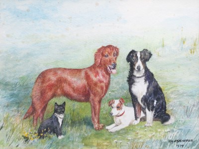 Lot 1008 - DM & EM Alderson (20th Century) Trio of dogs...