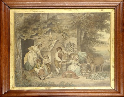 Lot 285 - A Regency Silk and Hair Picture, worked in...