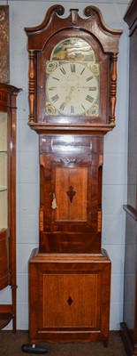 Lot 1366 - An Oak and Mahogany 30 hour Longcase Clock, 14"...