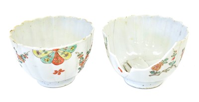 Lot 184 - ~ A Pair of Chinese Porcelain Fluted Teabowls,...