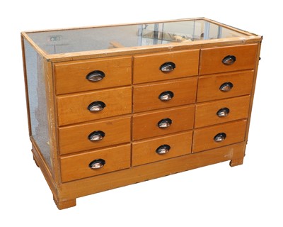 Lot 2253 - Circa 1930s Oak Glazed Shop or Haberdashery...