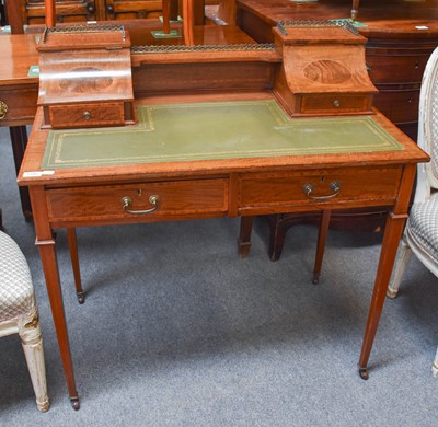 Lot 1282 - An Edwardian Cross-Banded and Inlaid Mahogany...