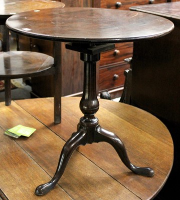 Lot 1199 - A George III Mahogany Tilt Top Tripod Table,...