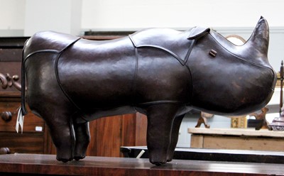 Lot 1205 - A Liberty Style Leather Rhinoceros Footstool,...