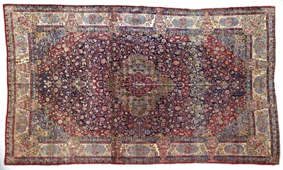 Lot 211 - ~ Kashan Silk Carpet Central Iran, circa 1930...