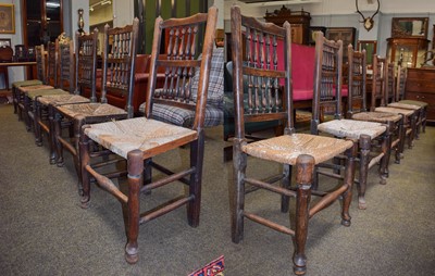 Lot 1440 - A Harlequin Set of Twelve 19th Century Spindle...