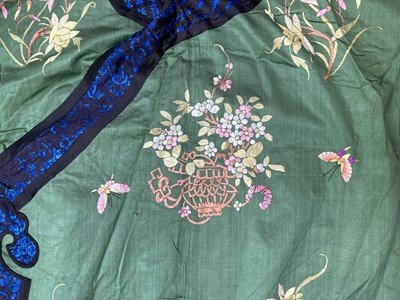 Lot 2137 - Early 20th Century Chinese Green Silk Robe,...