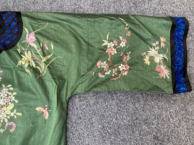 Lot 2137 - Early 20th Century Chinese Green Silk Robe,...