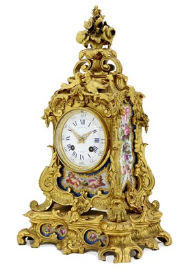 Lot 227 - A French Ormolu and Porcelain Mounted Striking...