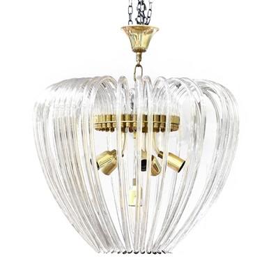 Lot 110 - A Murano Glass and Brass Chandelier, by Paolo...