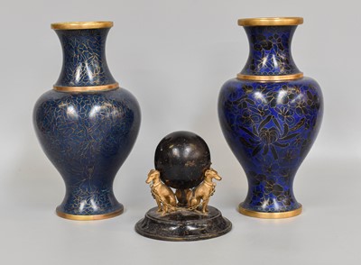 Lot 166A - A Pair of Decorative Cloisonne Vases, 26cm...