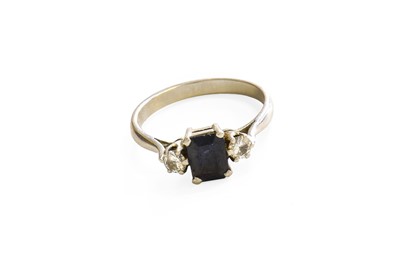 Lot 291 - A Sapphire and Diamond Three Stone Ring, the...