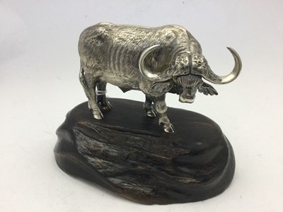 Lot 2143 - A Zimbabwean Silver Model of a Buffalo Bull
