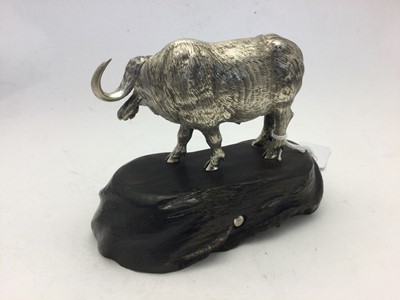 Lot 2143 - A Zimbabwean Silver Model of a Buffalo Bull