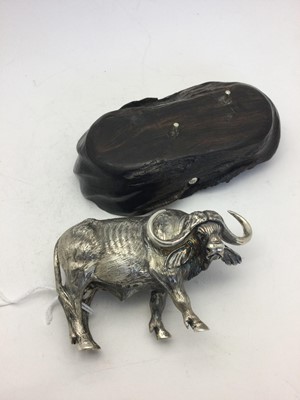 Lot 2143 - A Zimbabwean Silver Model of a Buffalo Bull