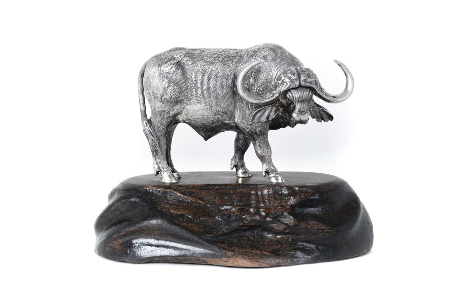 Lot 2143 - A Zimbabwean Silver Model of a Buffalo Bull